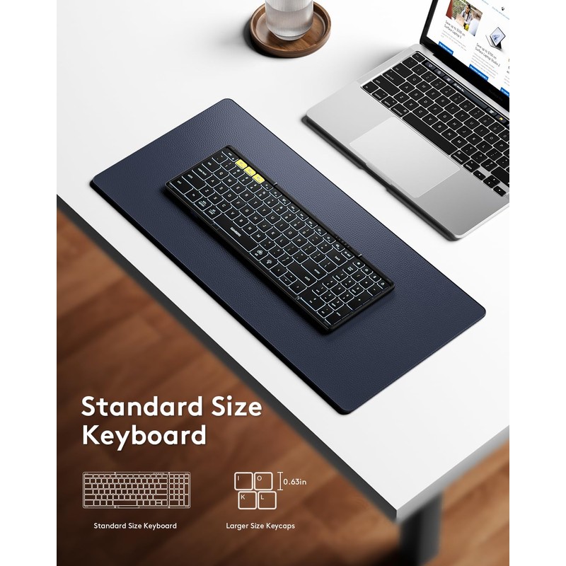 Samsers Full-Size Backlit Foldable Bluetooth Keyboard with Numeric pad