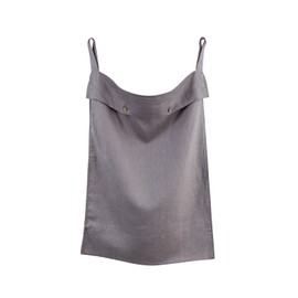 Linen Hanging Laundry Bag, 100% Linen Over The Door Laundry Hamper with Buttons and Zipper, Space Saving Door Hampers for Laundry Dirty Clothes Home Travel, Grey