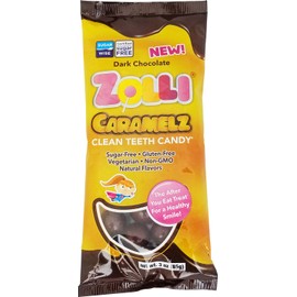 Zollipops Zolli Caramelz Clean Teeth Candy, Dark Chocolate, 6 Ounce