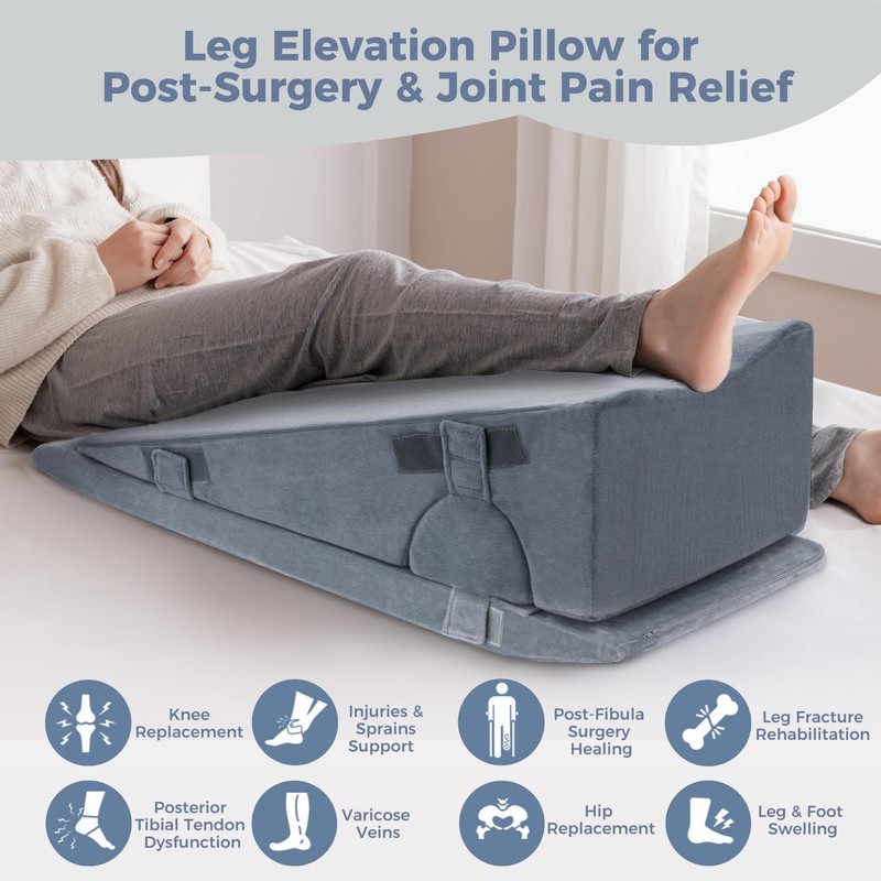 Ganondorf Adjustable Leg Elevation Pillow, Orthopedic Bed Wedge Set for