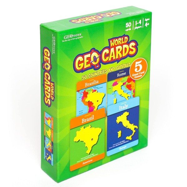 GeoToys — GeoCards World — Geography Card Games for Home, School and Travel — Learning Resources and Educational Toys — Kid Toys for Ages 4 and Up