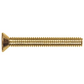 The Hillman Group 2076 Brass Flat Head Slotted Machine Screw 6-32 x 1-1/4 24-Pack