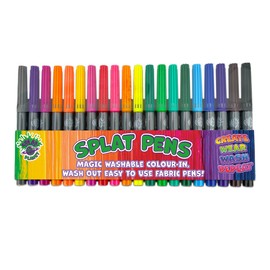 Splat Planet Bumper Pack Magic Fabric Pens 20 Non-toxic Washable Magic Pens - Colour Your Own, Colouring And Wash Out T-Shirt. Colours On All Fabrics And Paper. Non-permanent Fabric Pens