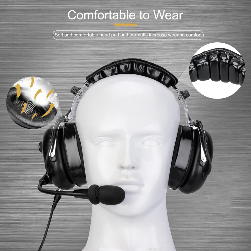 Retevis Noise Reduction Walkie Talkie Headset,Elastic Metal Bracket Racing Headset,for