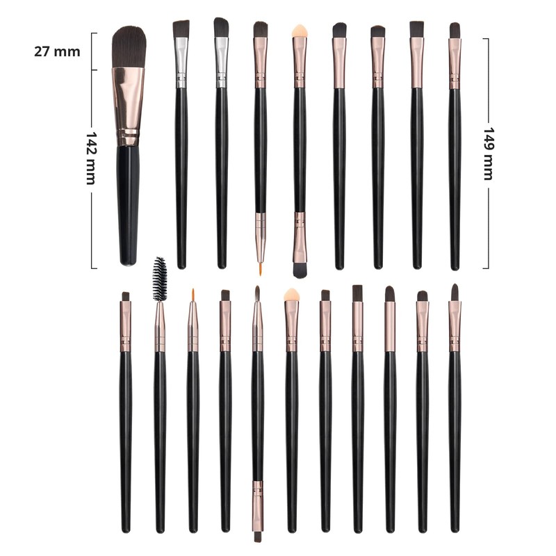 Rose Gold Makeup Brush Set, 20-Piece Premium Makeup Brush Set