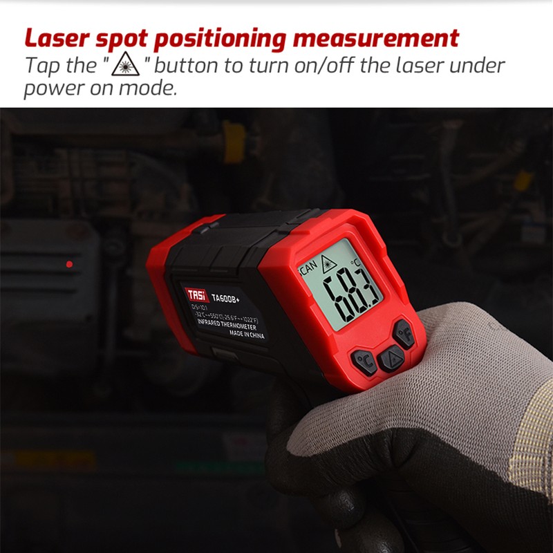 TASI Infrared Thermometer -32℃~550℃/-25.6℉~1022℉ Non-contact Digital Laser Thermometer for Cooking