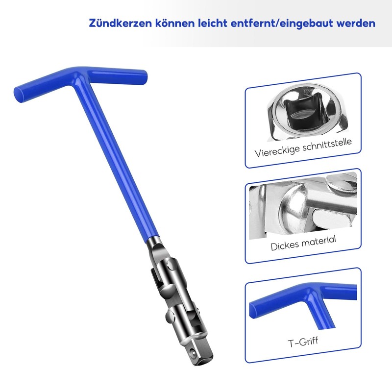 MQWDGJ Universal Spark Plug Wrench, 16 mm/18 mm/21 mm Spark