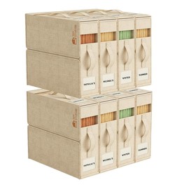 Multi-Use Storage Bags 4Pack Dustproof Organizer for Bedding Quilts Blankets Home Dorm Space Saving Design Thickened Fabric Secure Zipper Closure‌:_Beige-8