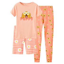 Topgal Cute Dog Cotton Pajamas for Girls Size 6 – Daisy Short Summer Pants Clothes Set