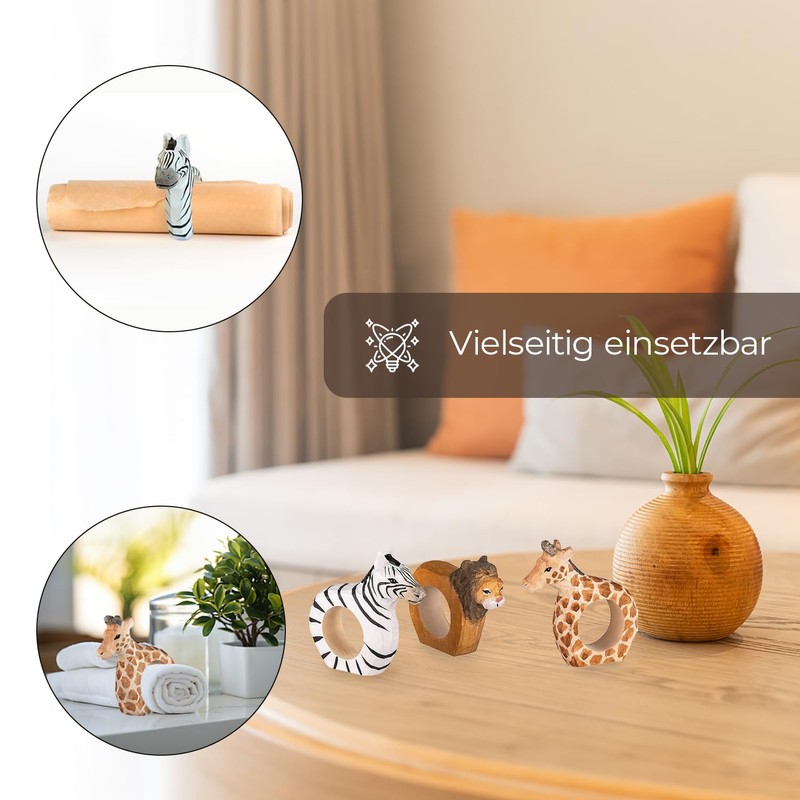 your castle Set of 3 Napkin Rings, Forest Animals: Deer,