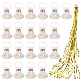 Lunmon 20 Pieces No Mess Streamers Hand Throw Streamers Confetti Poppers for Wedding Send Off New Years Wedding Opening Celebrations Birthday Retirement Engagement Graduation Party Favors (Gold)