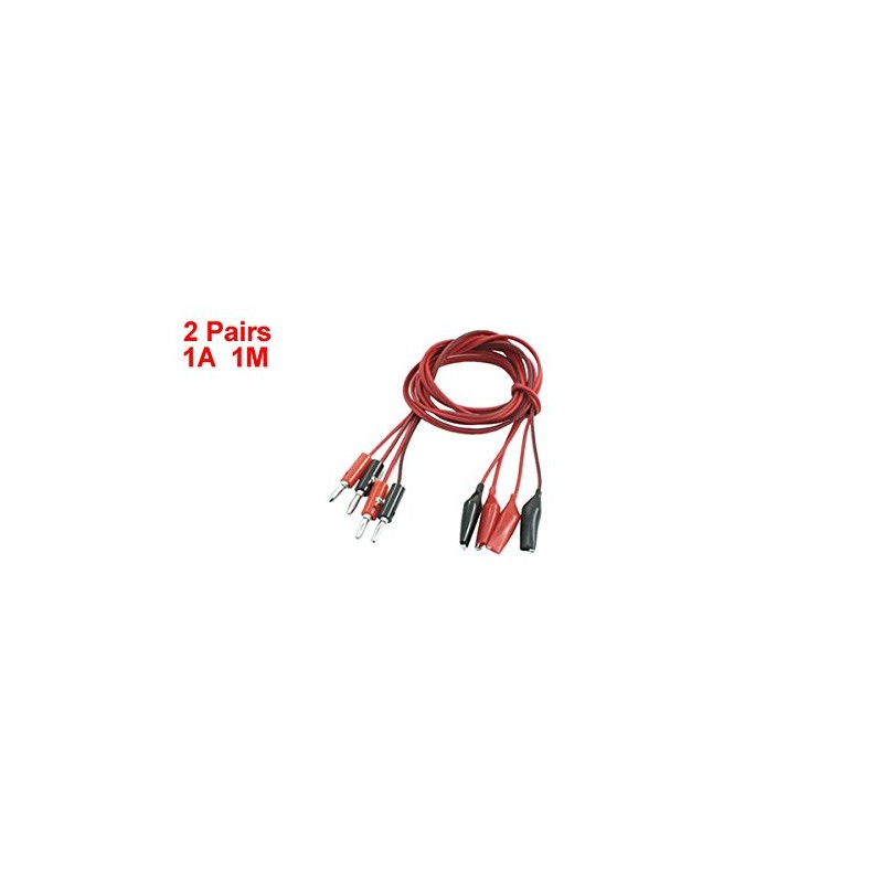 Sourcingmap 2 Pair Alligator Test Lead Clip to Male Banana