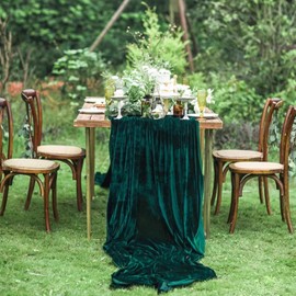 Emerald Green Table Runners 4 Packs 29x120 Inches Long Velvet Runner for Xmas Dinner Thanksgiving Wedding Party