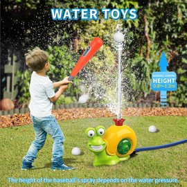 B-Qtech Water Sprinkler Baseball Toy for Kids Outdoor Play, Snail Summer Water Game, Summer Backyard Lawn Swimming Pool Birthday Toys