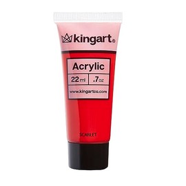KINGART 503-104 PRO Artist Quality SCARLET RED Acrylic Paint, 120ml (4.06oz) Single Tube, Highly Pigmented, Scarlet Red