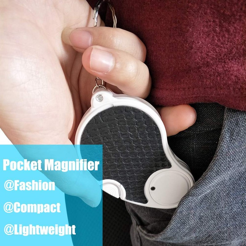 TECHSHARE Magnifying Glass with Light, Lighted Magnifying Glass, Handheld Pocket