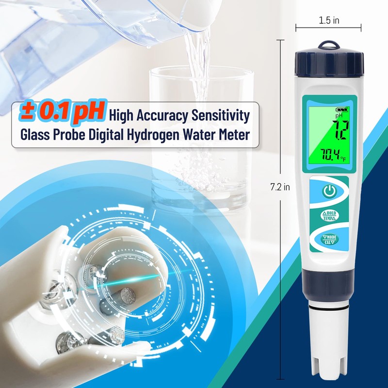 ORAPXI Hydrogen Water Tester pH Meter for Drinking Water Multi-Functional