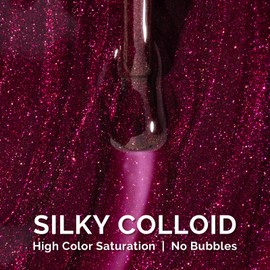 MelodySusie Purple Glitter Gel Nail Polish,0.5fl oz Soak Off UV LED Dark Purple Sparkle Glitter Gel Polish Gift for Women Nail Art Manicure Salon DIY Nail Design Decoration at Home-1748