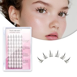 NAGARAKU Selfgrafting Segmented False Eyelashes 0.07mm Individual Cluster Eyelashes Premade Fans For DIY Eyelash Extensions at Home 11-12-13mm Mix Length - Spikes A Type Manga Eyelashes