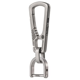 [KeyUnity] KM04 Titanium Carabiner Keychain Clip Quick Release EDC Key Holder Organizer with Key Ring Small Sandblasted, KM17SW