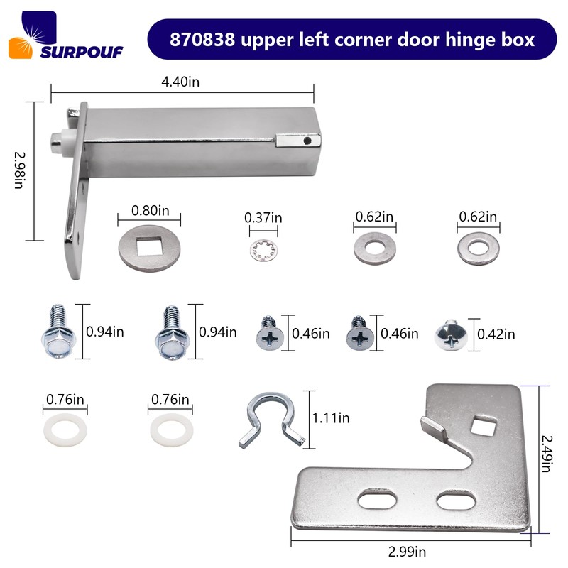 870838 Top Left Door Hinge Cartridge Fits For TRUE Door