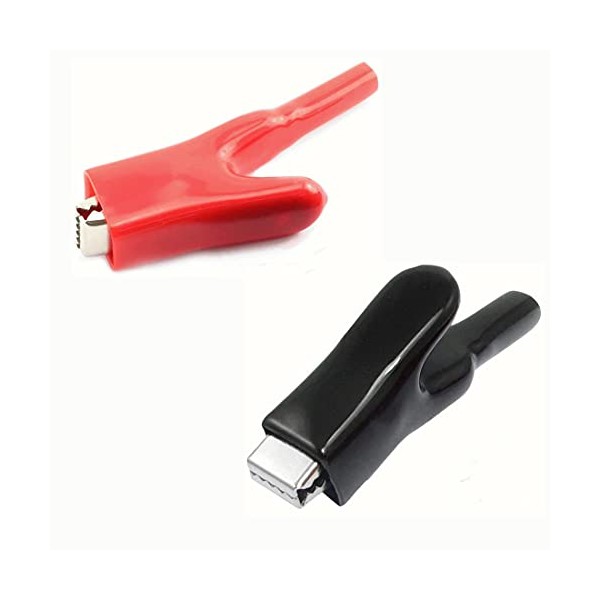GDQLCNXB 1Pair Car Battery Alligator Clips Clamps 50A High-Temperature Endurable
