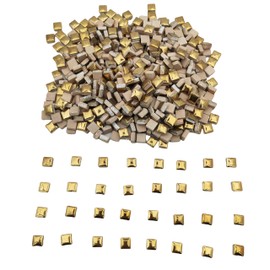 500PCS / 1.1LB Square Ceramic Mosaic Tiles, 0.4 x 0.4 inch Handmade Making Creative Micro Mosaic Tiles for DIY Art and Home Decorations (Gold)