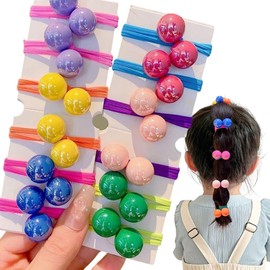 14Pcs Colored Ball Hair Ties Elastic Hair Tie Ponytail Holders candy colored Rubber Band For Women girls Hair Accessories