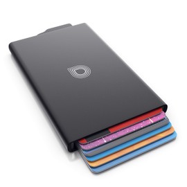 CSL RFID Blocker Card Case - Aluminium Protective Credit Card Case - NFC/RFID Shielding - for up to 6 Cards - Compact and Sturdy - Safe Storage - Black