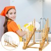 Suclain 10 Pcs Wooden Dish Rack Bamboo Drying Rack Stand