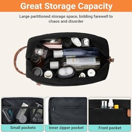 Neceser de Viaje para Hombre, Organizador Bolsa de Aseo y Baño Dopp Kit para Accesorios de Viaje Artículos de higiene, Bolsa Cosmetiquera Impermeable 