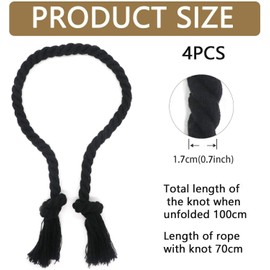 Curtain Rope Tiebacks, Pack of 4 Tiebacks, Curtain Rope Buckle, Handmade Curtain, Curtain Holders, Curtain Tiebacks, Cotton, Handwoven, Tiebacks, Curtain Ties for Curtains