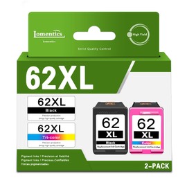 62XL Ink Cartridge Combo Pack (2 Pack,1Black/1Tricolor) -LOMENTI Compatible Ink Cartridges Replacement for HP 62 62XL Ink Cartridge for Envy 7640 5540 5642 5660 OfficeJet 250 5740 8040 Printer