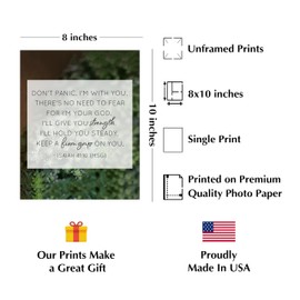 Isaiah 41:10 "Don't Panic I'm With You" Scripture Inspirational Christian Religious Wall Art - Home Office Bedroom Living Room Decor, Faith Gifts - 8x10 Unframed Print