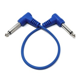 30cm 6.35mm 1/4" TS Mono Jack to Jack Plug Lead for Guitar, Amplifiers, Music Instruments, Speakers, Microphone Cable Dual Right Angle, Blue 1ft