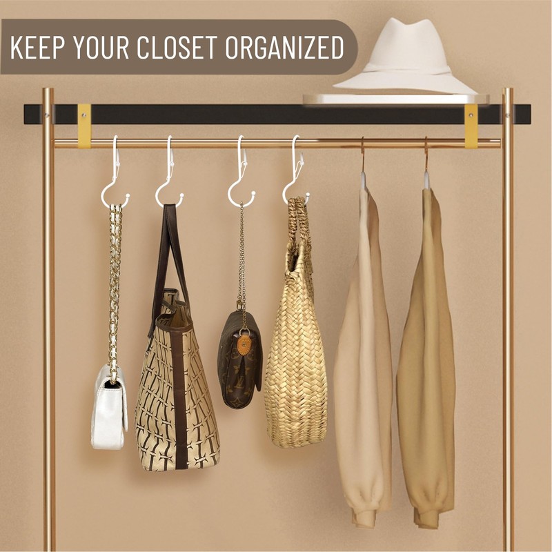 Blau Marité 6 Purse Hanger for Closet. Tote Hanger. S-Shaped