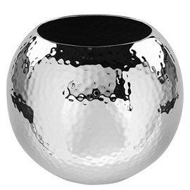 Fink - Moon / Vase - Hammered Nickel Plated - Diameter 20 x Height 16 cm - Silver