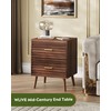 WLIVE Wood Night Stand with 2 Drawers, Mid Century Modern
