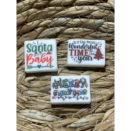 Silicone Focal Beads DIY Beadable Pens Christmas Quote Mix 3 Pieces