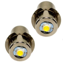 HQRP 2-Pack High Brightness Upgrade LED Light Bulbs compatible with DeWalt: DW908 / DW919 / DW906 / DW918 / DW904 / DW902 / DW904 / DW9043 / DW9083 / DW9063 / DW9023 Flashlights