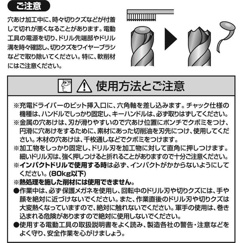 Relief (Relief), 2 Pair, with Hex Shank Short Drill 3.8