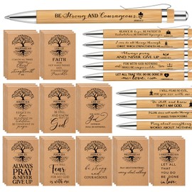 Fuutreo 60 Pcs Christian Gifts for Women Bulk Bible Verse Pens Notebooks Prayer Journals Inspirational Religious Notepads for Men Teacher Office Supplies Easter Mother's Day Church Holy Week Gifts