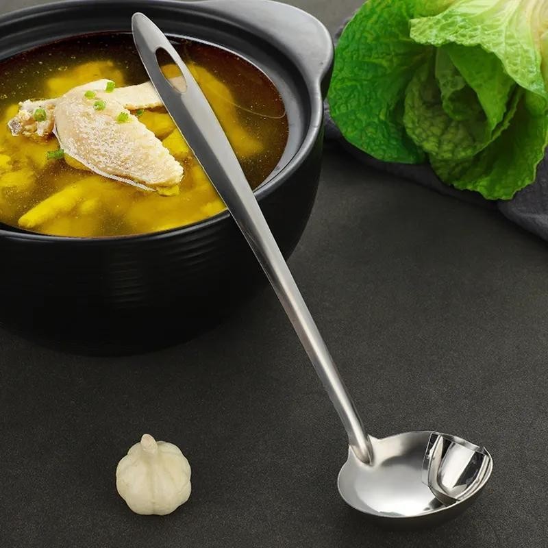 Oil Separating Stainless Steel Soup Ladle, 1 Count Grease Trap