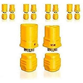 YUNIQUE Germany 5 Pairs MT30 3-Pin Gold Plug Socket for Multirotor Brushless Motor to Regulator 30A High Current Reverse Polarity Proof Male