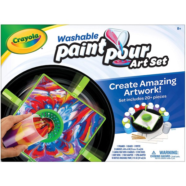 Crayola Washable Paint Pour Set, 20pc Paint Set, Gift for