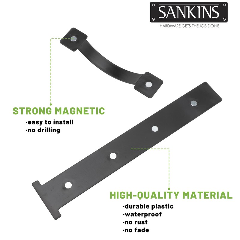 SANKINS Magnetic Decorative Garage Door Hinges Hardware Kit Attractive Curb