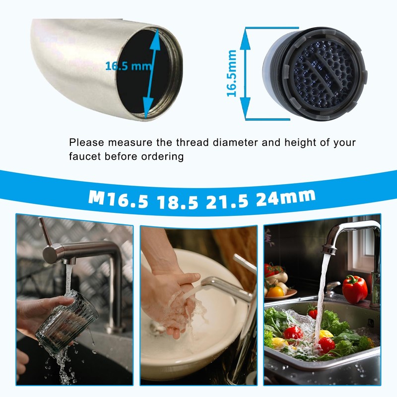 Hibbent 12 Pcs Faucet Aerator with 6 Pcs Faucet Aerator