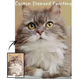 Custom Diamond Art Painting Kits DIY Personalized Your Own Picture Personal 5D Diamonds Art for Adults Customized Gifts Home Wall (Round Drill 15.8x23.6inch/40x60cm)