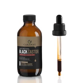 CARAWAY Jamaican Black Castor Oil for Hair Growth, Eyelashes & Eyebrows | Organic, Cold-Pressed & Unrefined | Deep Moisturizing Oil for Skin, Face & Scalp | Glass Bottle + Mascara Kit – 4 oz / 118 ml