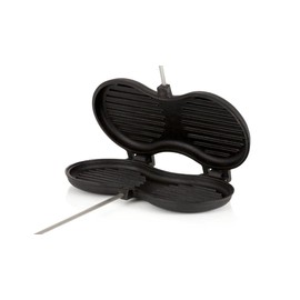 Petromax Cast Iron Campfire Ridged Burger Patty Iron Mold bg-Iron